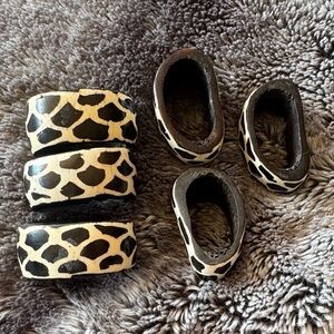 Animal Print Napkin Rings Set